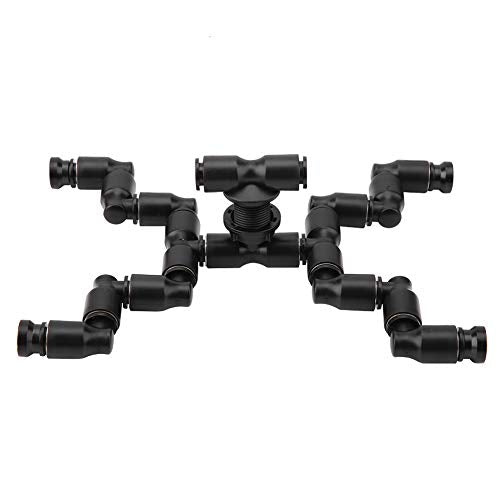 Reptiles Terrarium Nozzle, Plastic Reptiles Fogger Mist Sprinkler Rainforest 360 Degree Adjustable Pet Cooling Nozzle Pet Cooling System for Rainforest, Black