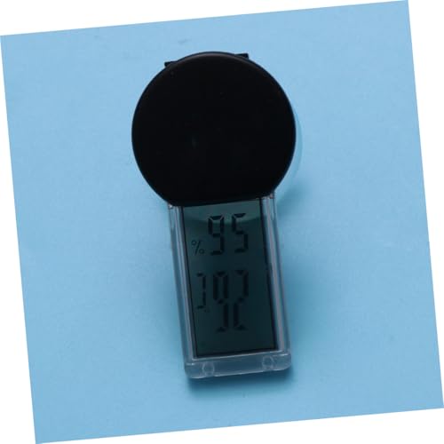 Toyvian Suction Cup Thermometer Hygrometer for Reptile Terrarium Indoor Temperature and Humidity Digital Display Celsius Portable for Home Bedroom Office Use Black