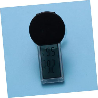 Toyvian Suction Cup Thermometer Hygrometer for Reptile Terrarium Indoor Temperature and Humidity Digital Display Celsius Portable for Home Bedroom Office Use Black