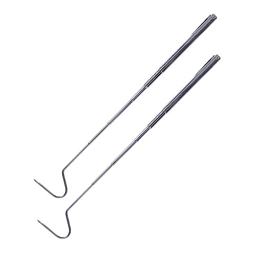 Kisangel 2pcs Heavy Duty Snake Grabbers Reptile Catching Tool Sturdy Telescopic Snake Hook for Plumbers Comfort Grip
