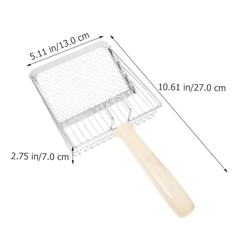Yardwe Cat Litter Scoop Wooden Handle Deep Shovel and Sifter for Removal for Cleaning Cat Litter and Reptile Waste and Easy to Tool