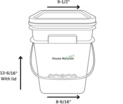 4 Gallon Square Food Grade Bucket Pail with Plastic Handles and Lid (Pack of 3) Made in USA containers (4G SQ Clear - Green lids) - color: 4g Sq Clear - Green Lids
