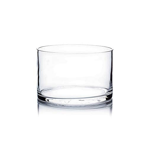 WGV Cylinder Vase, Width 6", Height 4", Clear Glass Container Terrarium Candle Holder for Wedding Centerpiece, Party Event, Home Office Decor, 1 Piece - size: 6"x4"H