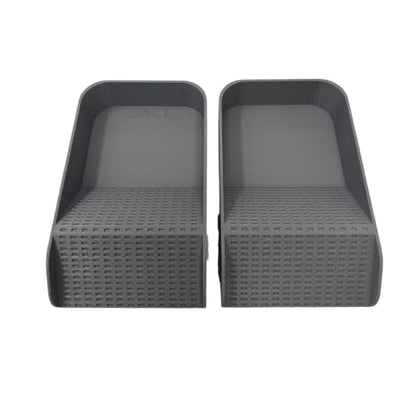 Hermit Crab Watering Pool | Platform Pool Accessory with Access Ramp for Hermit Crabs | 6.5" x 4" | Made in USA (Salt + Fresh Set, Gray) - color: Salt + Fresh Set, Gray