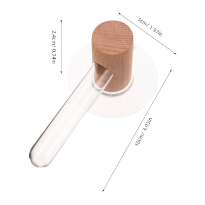 Plant Propagation Station with Wooden Stand and Glass Tubes for Hydroponic Plants, Wall Hanging Terrarium Planter with Nail-Free Mounting System, Japanese Inspired Modern Decor