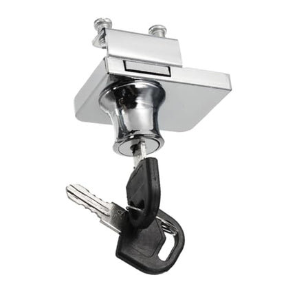 IMIKEYA Zinc Alloy Glass Cabinet Lock 5-8mm Anti-Theft Security Lock with 2 Keys for Display Case Door Furniture Hardware
