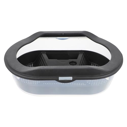 Happyyami 1pc Plastic Turtle Feeding Box Reptile Tank Basking Platform Drainage System for Aquatic Tortoise Habitat and Pet Environment