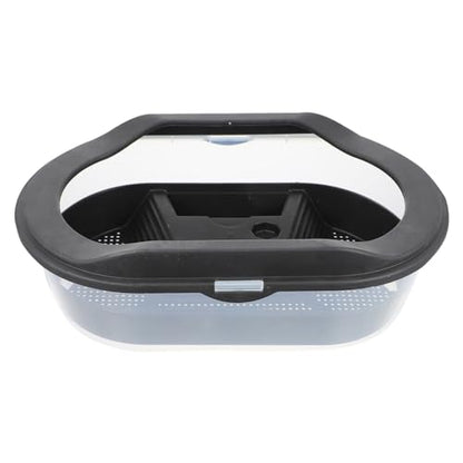 Happyyami 1pc Plastic Turtle Feeding Box Reptile Tank Basking Platform Drainage System for Aquatic Tortoise Habitat and Pet Environment