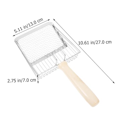 VANZACK Cat Litter Scoop Integrated Shovel with Wooden Handle Durable Pet Litter Sifter for Easy Cleanup of Cat Waste and Reptile Excrement