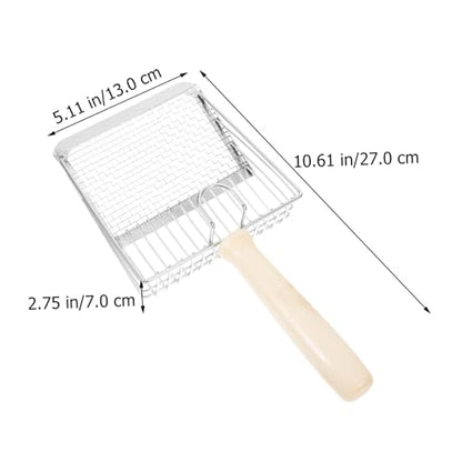 VANZACK Cat Litter Scoop Integrated Shovel with Wooden Handle Durable Pet Litter Sifter for Easy Cleanup of Cat Waste and Reptile Excrement