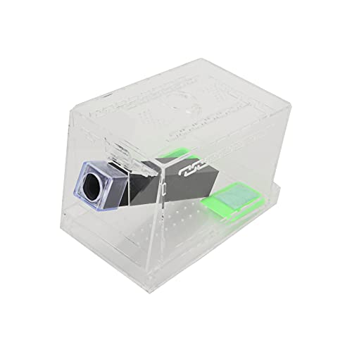 SUNGOOYUE Cricket Keeper Box, Acrylic Feeding Box with Water Food Tub, Clear Ventilated Lid and Waste Tray, 15x10x10cm for Reptile Terrarium Breeding Home Office (Small 26x5cm) - size: Small 26x5cm