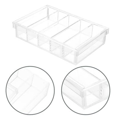 Generic Acrylic Fish Isolation Box with Lid 5 Compartments Resistant to Breaking Specimen Container for Hatchery and Personal Use