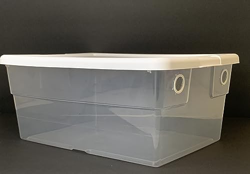 Vented Vivarium 16 Quart Container with 2 Vent Terrarium for Isopods, Reptiles, Scorpions, and Other Invertebrates