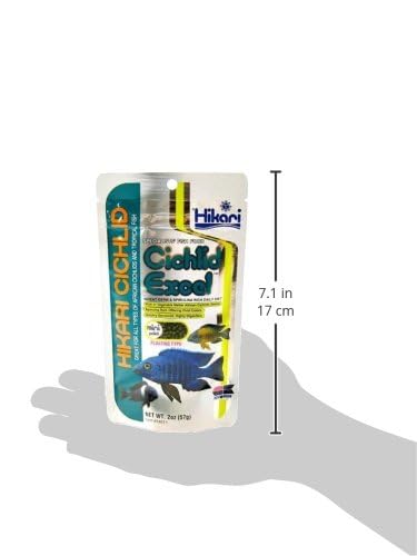 Hikari 2-Ounce Cichlid Excel Floating Pellets for Pets, Mini - color: Black, size: 2 Ounce (Pack of 1)