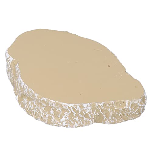 Omabeta Reptile Food Bowl Durable Resin Feeding Dish for Turtles Lizards Frogs Yellow 10.7x7.5cm