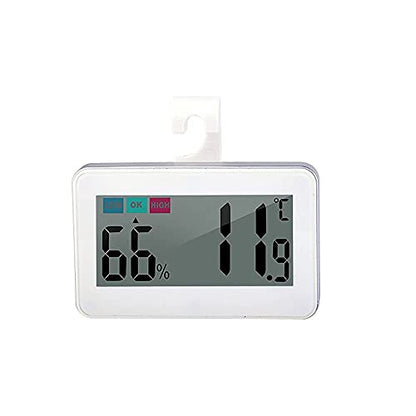 Reptile Thermometer Hygrometer Digital Gauge with Hook & Suction Cup, Accurate Temperature and Humidity Monitor for Reptile Terrarium, Bearded Dragon Tank, Snake Lizard Gecko Habitat (White) - color: White