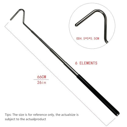 Stainless Steel Extensible Grappling Hook, Pick-Up Handling Tool, Pet Snake Accessories, Pool Skimmer Basket Hook
