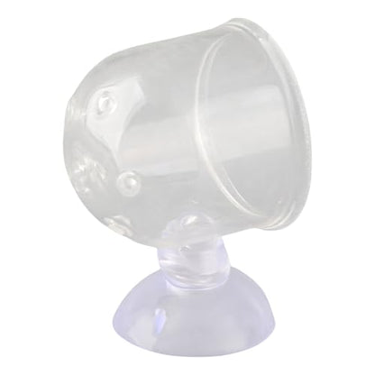 Aquarium Red Worms Feeder Live Insect Container Strong Suction Cup Feed for Small Tropical Fish (Perforated Glass Cup (Nematode Friendly))