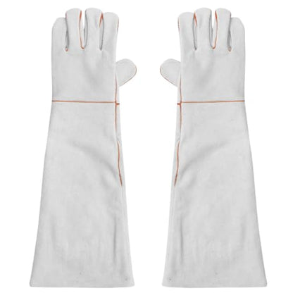 YARNOW 1 Pair Leather Anti-bite Gloves for Pet Handling and Work, Heat Resistant and Fire Resistant Protection Gloves for Hand and Forearm Safety