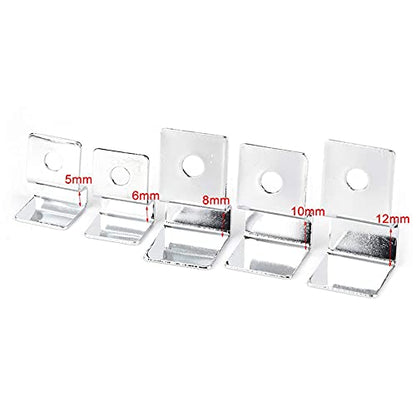 4Pcs Pssopp Aquarium Cover Bracket, Fish Glass Cover Clip Stainless Steel Aquarium Glass Covers Support Bracket Holders Universal Lid Clips for Rimless Aquariums(5mm) - color: 5mm