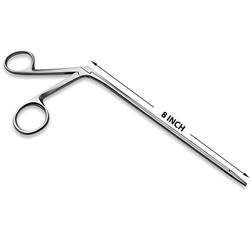 Precise ENT Procedures with Alligator Ear Forceps - Curved Jaw Design, Non-Slip Grip Handle, Fine-Tip, Reusable and Easy to Clean - 8 Inches - size: 8 Inch