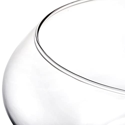 2 Pack Glass Vase Bowl, 6"/ 8" Wide Mouth Flower Vase Round Terrarium, Glass Hydroponic Planter Floral Container Clear Fish Bowl for Table Centerpiece, Wedding Event, Home Decoration