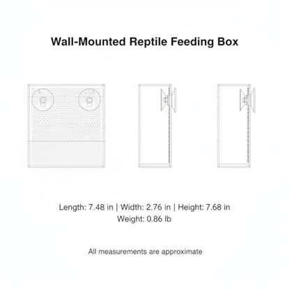 Clear Acrylic Wall-Mounted Feeding Dish with Suction Cups for Glass Terrariums, Reptile Food Bowl