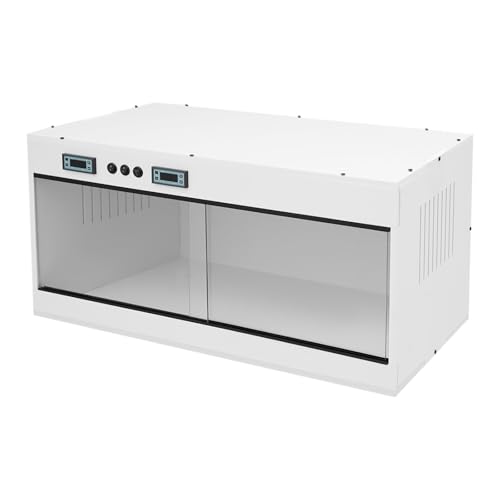 PVC Reptile Terrarium 31.5 x 15.8 x 15.8 in Large Reptile Tank with 2 Independent Intelligent Temperature Control Zones for Chameleon, Lizard, Snake (White, Clear) - color: White, Clear