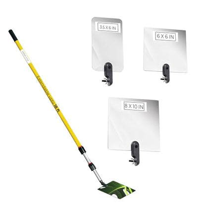Inspection Mirror - Telescoping Heavy Duty, Lightweight & Durable, 6 ft - 18 ft Pole, 3 Size Acrylic Mirror - size: 3 Size Acrylic Mirror, style: 6 ft - 18 ft Pole