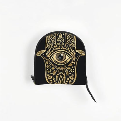 Small Pet Carrier Purse Bag, Gold Hand with Eye Print Shoulder Bag for Dogs Cats, Puppy Tote Travel Handbag - color: Gold Hand With Eye