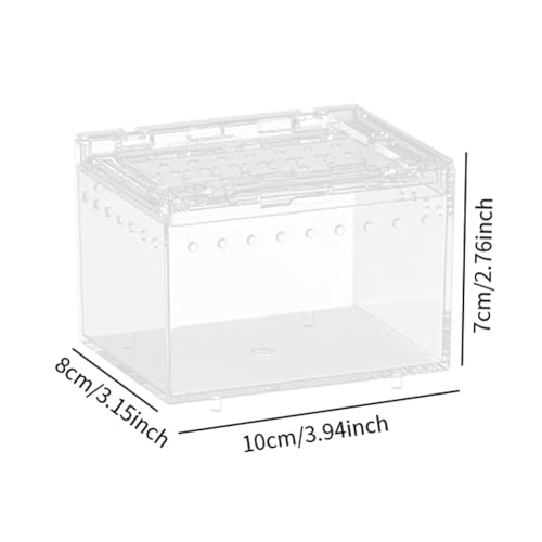 Reptile Breeding Box Enclosure Cage Portable Breathable Reptile Terrarium Animal Habitat Cage for Chameleons Snake Container, 7cmx8cmx10cm - size: 7cmx8cmx10cm