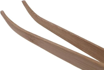 2Pcs Wood Color Angled Reptile Feeding Tongs Tweezers 28cm Bamboo Eco-Friendly Feeding Tool，Reptiles and Amphibians，Reptile Terrariums