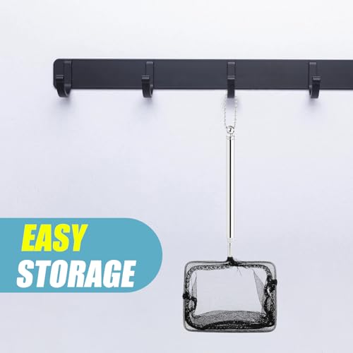 AQUANEAT Aquarium Net with Extendable Long Handle, Adjustable Wastes Skimming Cleaning Tools for Fish Tanks - size: 3 Inch
