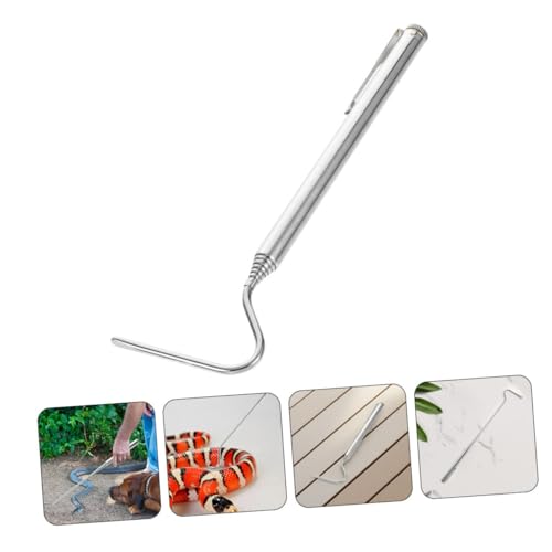 Hemoton Collapsible Snake Hook Extendable Stainless Steel Reptile Catcher for Safe Handling and Wildlife Management Portable Tool for Herpetology and Fieldwork