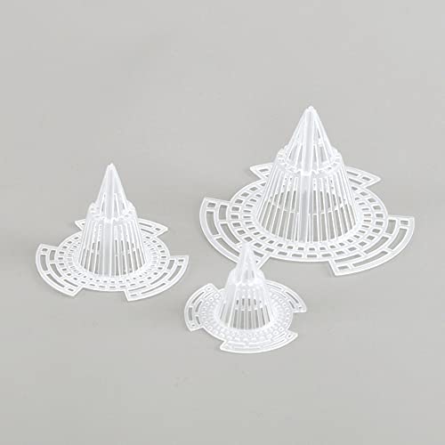 15 Pack Flower Pot Hole Mesh Pad Plastic Cone Bottom Grid Gasket Drain Mat Cover Drainage Screen for Plants Bonsai Gardening Breathable Hydrophobic Anti-Rot Root Prevent Soil Leakage