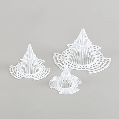 15 Pack Flower Pot Hole Mesh Pad Plastic Cone Bottom Grid Gasket Drain Mat Cover Drainage Screen for Plants Bonsai Gardening Breathable Hydrophobic Anti-Rot Root Prevent Soil Leakage
