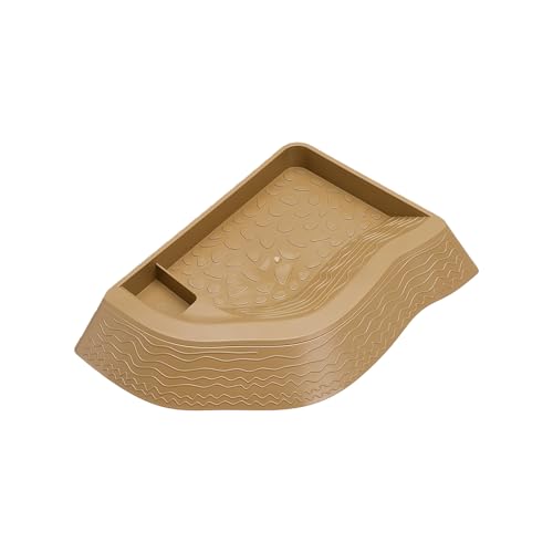 Design Turtles Bathing Pool and Food Reptiles Habitats Essential Safe and Easy Maintenances for Small Animal Turtle Bath Bowl Feeding Bowl Split Design - color: brownish yellow