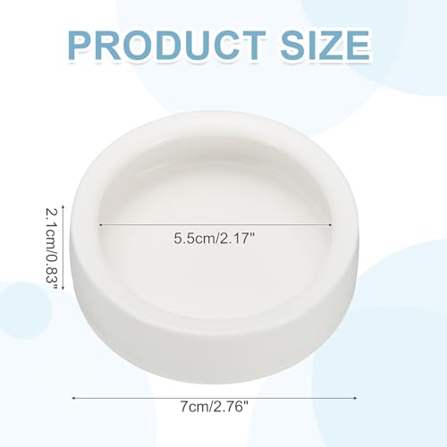 Reptile Food Bowl, Worm Water Dish Ceramic Pet Bowl Food Dish Anti Escape Feeder Small (3 in, White), Intended for Gecko/Scaled Pet/Amphibians/Spiders/Small Mammals - color: White, size: 3 In