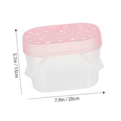 HEMOTON 2pcs Plastic Turtle Containers and Outdoor Hamster Carriers Medium Size Pink Portable Reptile Boxes Travel Cages for Small Pets