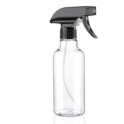 12oz/350ml Plastic Spray Bottles 1 Pack, Adjustable Mist/Stream | Refillable heavy duty spray containers for plants, cooking, hair care and household cleaning - color: 12oz-BlackClear