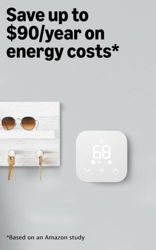 Amazon Smart Thermostat – Save money and energy - Works with Alexa and Ring - C-wire required