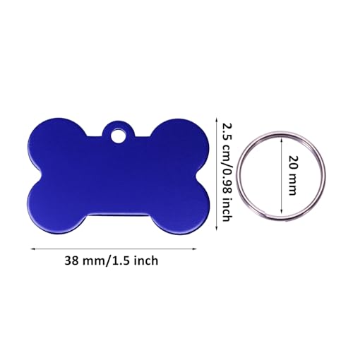 Aluminum Alloy Pet ID Tags 20Pcs Bone Shaped Blank Engraved Dog Cat Name Phone Number Identification Card Tags