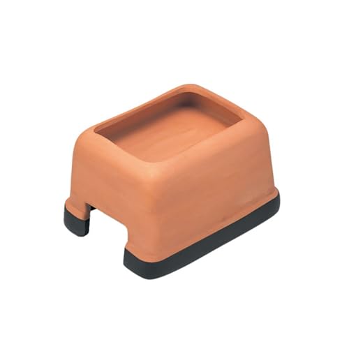 OMEM Premium Reptile Humidification Cave with Basin for Leopard Geckos Professional Clay Pottery Hideaway(Large) - size: L