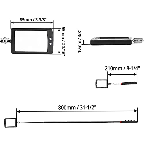 Inspection mirror telescoping with light Mirror practical addition to car repair, and anyone's toolbox Inspection Tool for Checking Vehicle, and Other Small Parts Extended (Inspection mirror-4PCS)