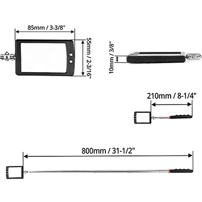 Inspection mirror telescoping with light Mirror practical addition to car repair, and anyone's toolbox Inspection Tool for Checking Vehicle, and Other Small Parts Extended (Inspection mirror-4PCS)