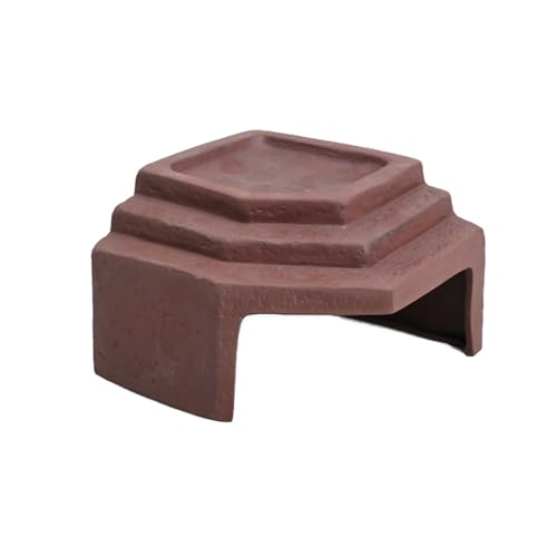 Reptile Habitat Décor Hideouts Basking Platform with Ramp for Aquatic Turtles Reptile Hide Cave Resting Terrace for Tortoise, Bearded Dragon,Leopard Gecko,Lizard