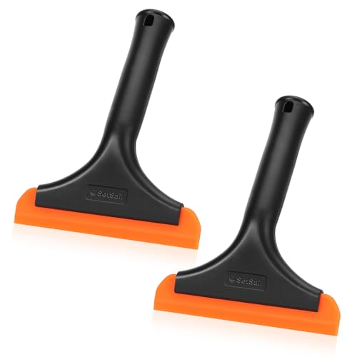 SetSail Shower Squeegee for Glass Doors, Small Squeegee for Shower Glass | Mini Silicone Squeegee for Window, Glass Door, Bathroom, Mirror, Car Window - color: Black, size: 2 Pack