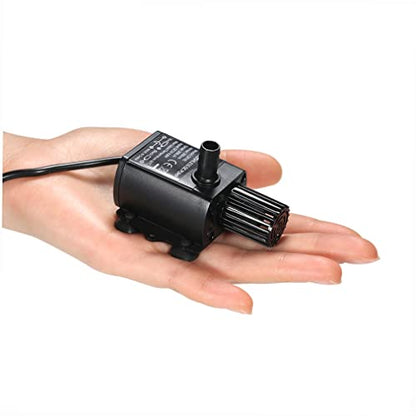 Decdeal Submersible Water Pump Aquarium Fountain DC 5V 4.8W 300L/H Lift | with Flow Adjustment Function and USB Interface