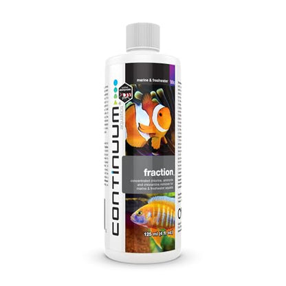 Continuum Aquatics Fraction - Concentrated Water Conditioner Instantly Removes Chlorine, Ammonia, and Chloramine in Marine Saltwater and Freshwater Aquariums 125-ml - size: 125-ml
