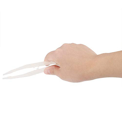 Glow in The Dark Reptile Feeding Tongs 10.6 Inch with Rubber Tip | Stainless Steel Tweezers, Long Curved & Straight Feeder Tool Kit for Bearded Dragon Snake Lizard Terrarium Accesso
